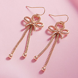 Metal Bow Dangle Earrings