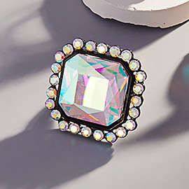 Square Glass Stone Stretch Ring