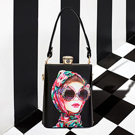 Lady Printed Top Handle Mini Bag / Crossbody Bag