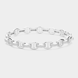 CZ Stone Paved Link Bangle Bracelet