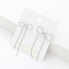 Silver Dipped Metal Bow Earrings