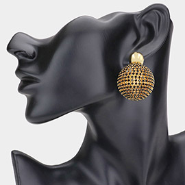 Bling Studded Ball Dangle Earrings