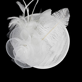 Feather Leaf Flower Fascinator / Headband