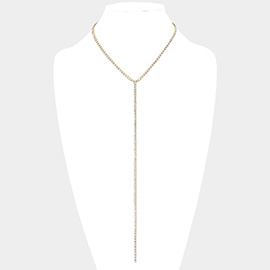 Rhinestone Tennis Chain Y Necklace