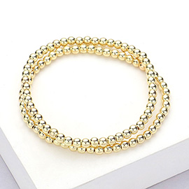 2PCS - Stainless Steel Ball Stretch Multi Layered Bracelets