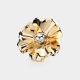 Metal Flower Adjustable Ring