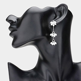 Triple Pearl Cluster Dropdown Earrings