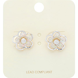 Lucite Flower Stud Earrings