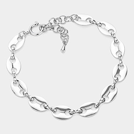 Metal Coffee Bean Chain Bracelet