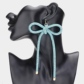 SECRET BOX_Oversized Chunky Bling Bow Dangle Earrings