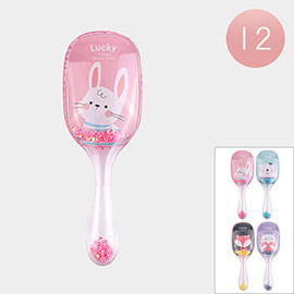 12PCS - Animal Printed Kids Hair Brushes