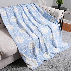 Smile Patterned Reversible Throw Blanket