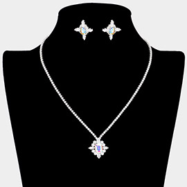 CZ Stone Paced Pendant Necklace