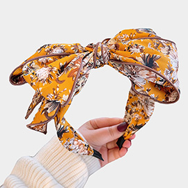 Floral Pattern Printed Bow Headband