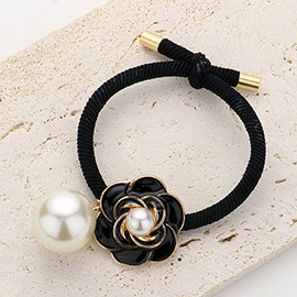 Handmade Enamel Flower Pearl Dangle Hair Band