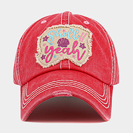 SHELL YEAH Message Vintage Baseball Cap