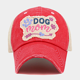 DOG MOM Message Vintage Baseball Cap