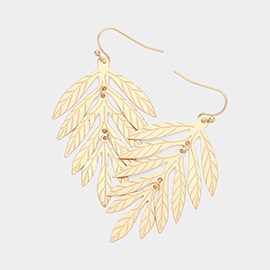 Matte Metal Leaf Dangle Earrings