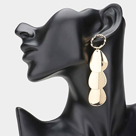 Metal Teardrop Link Dropdown Earrings