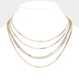 Meta Chain Multi Layered Necklace