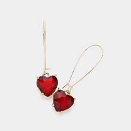 Heart Stone Cluster Dangle Earrings