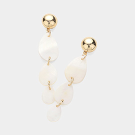 Mother Of Pearl Plate Link Dropdown Earrings