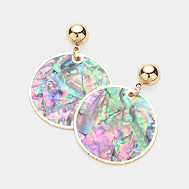 Abalone Disc Dangle Earrings