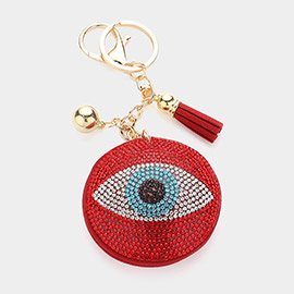 Bling Evil Eye Tassel Keychain