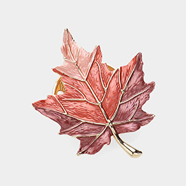 Colored Metal Leaf Magnetic Brooch