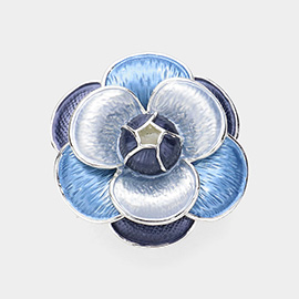 Colored Metal Flower Magnetic Brooch