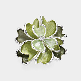 Colored Metal Flower Magnetic Brooch