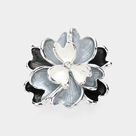 Colored Metal Flower Magnetic Brooch