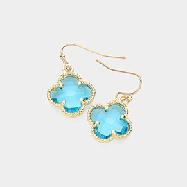 Quatrefoil Stone Cluster Dangle Earrings