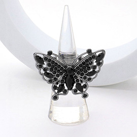 Marquise Stone Pointed Butterfly Stretch Ring