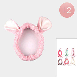 12PCS - Plush Animal Ear Pointed Stretch Headband