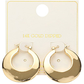 14K Gold Dipped Pin Catch Hoop Earrings