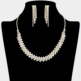 Rhinestone Paved U Shaped Necklace