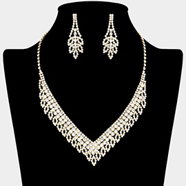 Rhinestone Paved V Shaped Collar Necklace