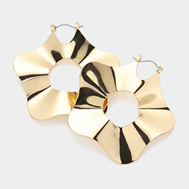 Metal Flower Pin Catch Earrings