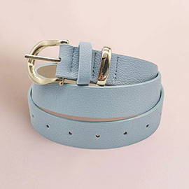 Solid Faux Leather Belt