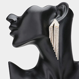 Rhinestone Paved Fringe Evening Earrings