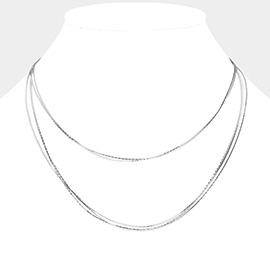 Thin Metal Chain Layered Necklace