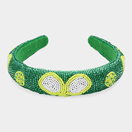 Pickleball Paddle Seed Beaded Headband