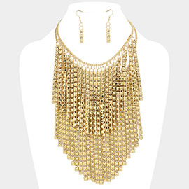 Metal Fringe Statement Necklace