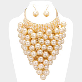 Chunky Pearl Beaded Statement Necklace