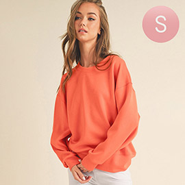 Small - Womens Solid Crewneck Scuba Sweatshirt