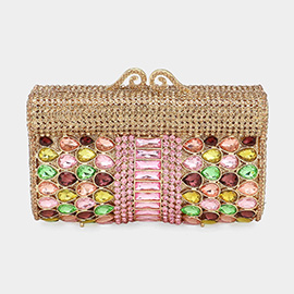 Teardrop Stone Cluster Embellished Bling Clutch / Tote / Shoulder Bag