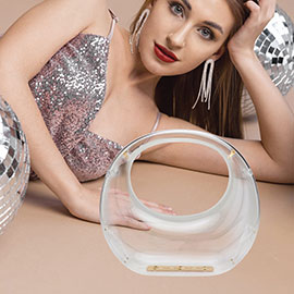 Acrylic Transparent Moon Shape Evening Bag / Clutch Bag