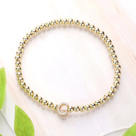 SECRET BOX_ G Monogram Initial Stretch Bracelet