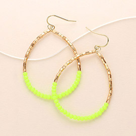 Faceted Beaded Open Teardrop Dangle Earrings